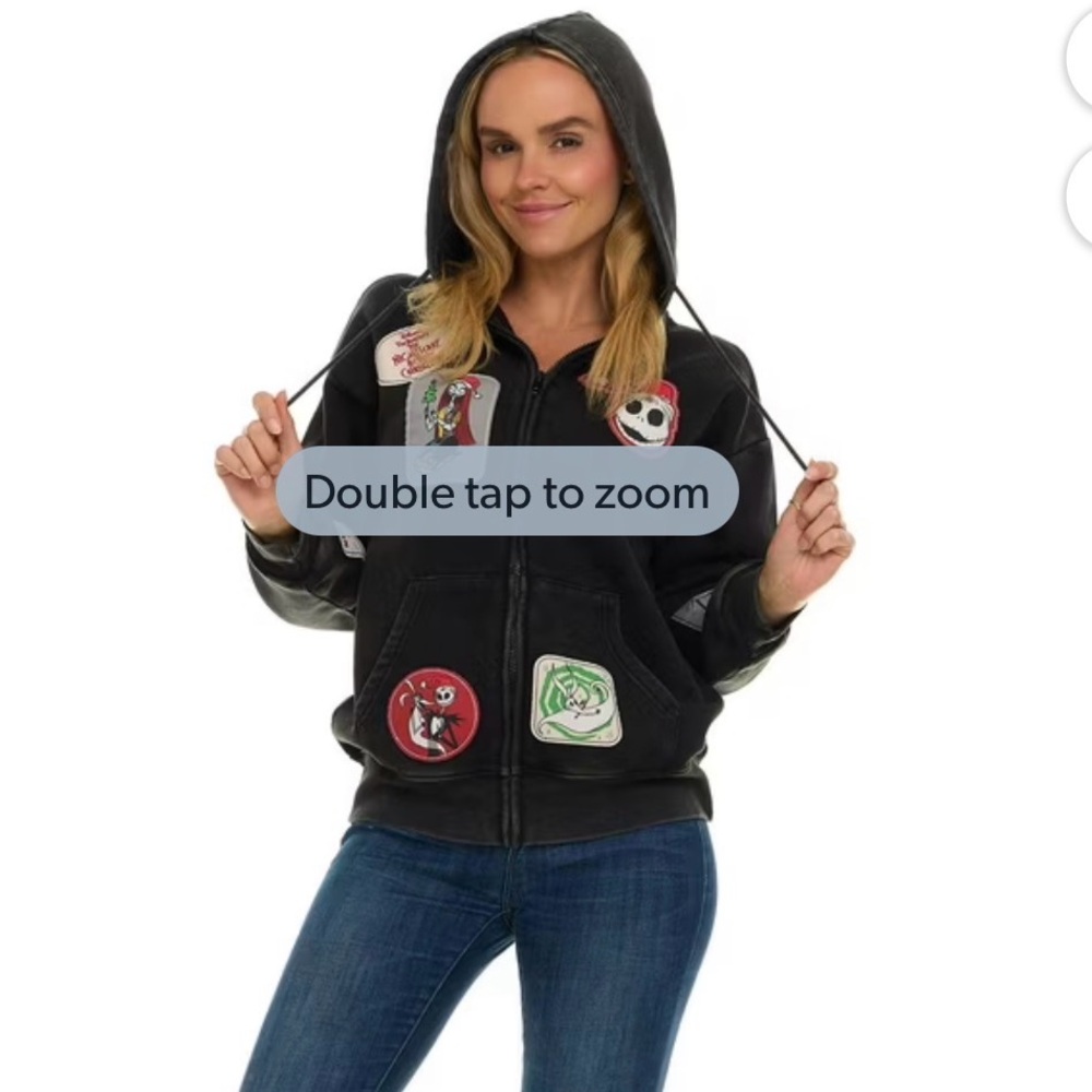 Black Hoodie with Cartoon Patches